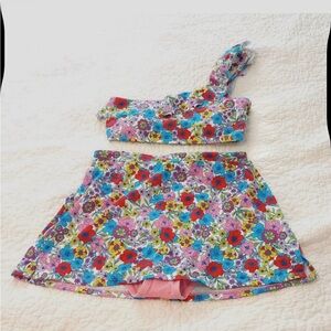 Draper James Bright Floral 2-Piece Ruffle Skirted Bikini